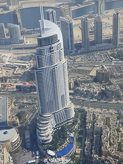 15 Dubai downtown -   At the Top (555 m.) - The Address the mall (306 m.)