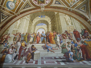 13 Vaticano - Musei Vaticani - Stanze di Raffello - Stanza della Segnatura - Scuola di Atene, di Raffello