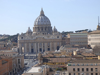 41 Vaticano - Vista dalla terrazza di Castel Sant'Angelo - Basilica di San Pietro